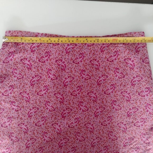 J. Crew 100% silk skirt size 8 pink paisley print - Picture 11 of 13